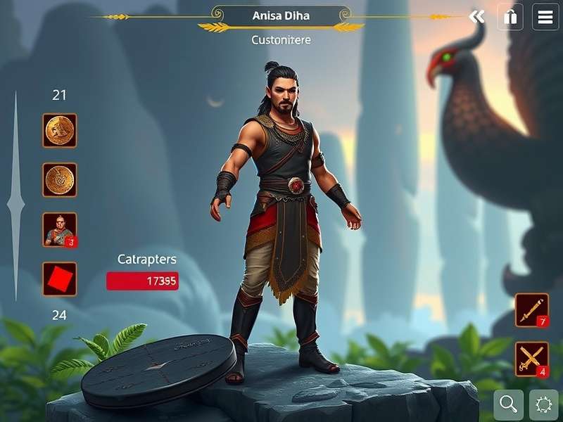 Anise Legends Indian Tales gameplay screenshot showing character in mythological setting